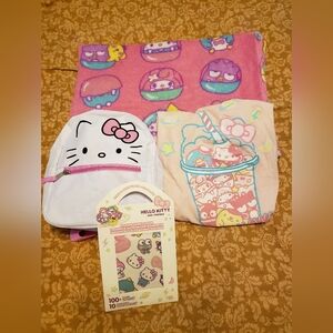 Hello Kitty Backpack, Shirt, and Blanket Set